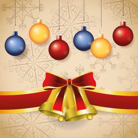 Merry Christmas represented by decoration icon over colorfull and flat background.のイラスト素材