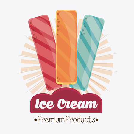 Dessert concept represented by vintage ice cream icon. Colorfull and flat illustrationのイラスト素材