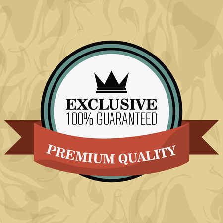Premium and Quality concept represented by retro seal stamp label icon. Colorfull and flat illustrationのイラスト素材