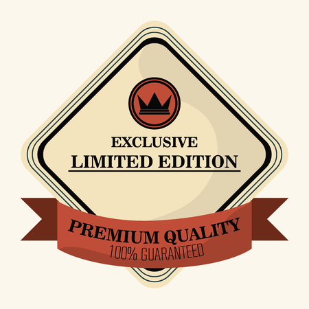 Premium and Quality concept represented by retro frame label icon. Colorfull and flat illustrationのイラスト素材