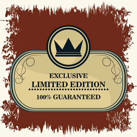 Premium and Quality concept represented by retro frame label icon. Grunge graphic. Colorfull and flat illustrationのイラスト素材