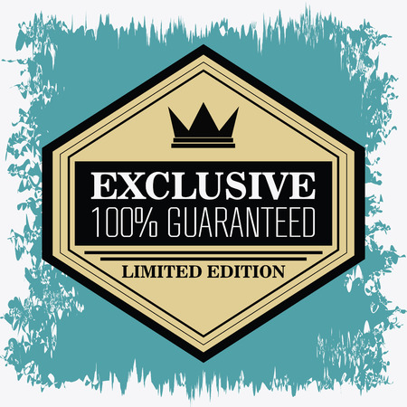 Premium and Quality concept represented by retro frame label icon. Grunge graphic. Colorfull and flat illustrationのイラスト素材