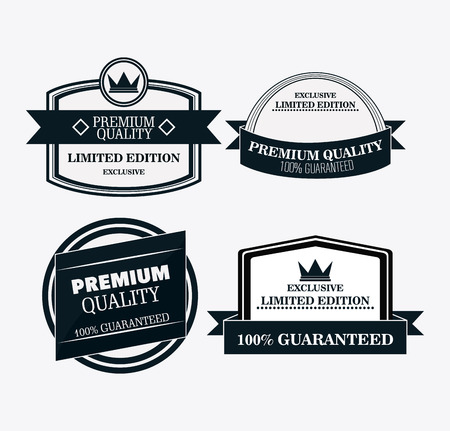 Premium and Quality concept represented by retro label with ribbons icon set. isolated and flat illustration.のイラスト素材