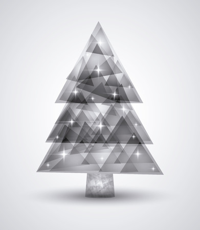 Merry Christmas concept represented by polygonal pine tree icon. isolated and flat backgroundのイラスト素材