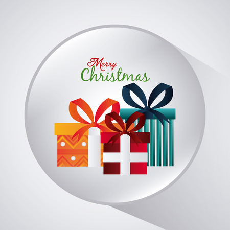 Merry Christmas concept represented by gift icon. Colorfull and flat illustrationのイラスト素材