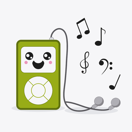technology concept represented by mp3 cartoon icon. Colorfull and flat illustrationのイラスト素材