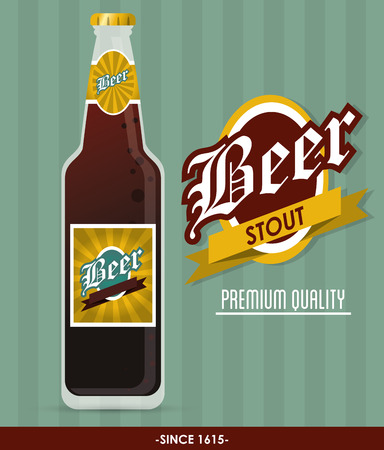 Drink and beverage concept represented by beer bottle icon. Colorfull and flat illustrationのイラスト素材