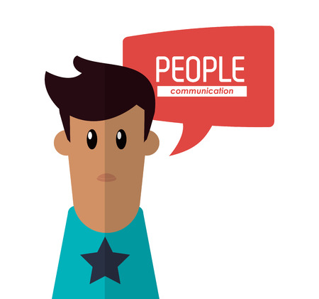 People and Communication concept represented by bubble and man  icon. Isolated and flat illustrationのイラスト素材