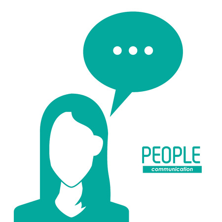 People and Communication concept represented by bubble and woman icon. Isolated and flat illustrationのイラスト素材