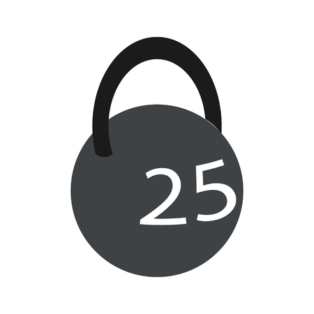 simple flat design kettlebell with number icon vector illustrationのイラスト素材