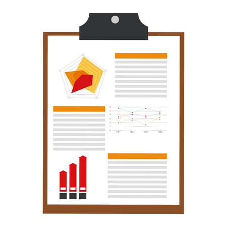 simple flat design diagram and clipboard iconのイラスト素材