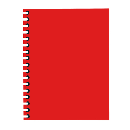 simple flat design red wired notebook icon vector illustrationのイラスト素材