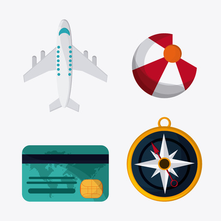 Time to travel concept represented by Trip icon set. Isolated and Colorfull Illustrationのイラスト素材