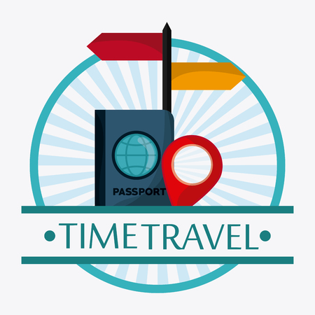 Time to travel concept represented by Trip icon set. Isolated and Colorfull Illustrationのイラスト素材