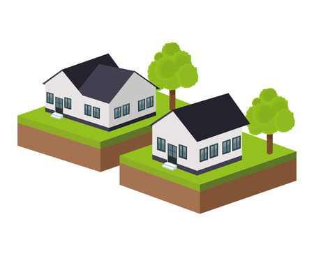 Isometric concept represented by building of city icon. Colorfull and Isolated designのイラスト素材