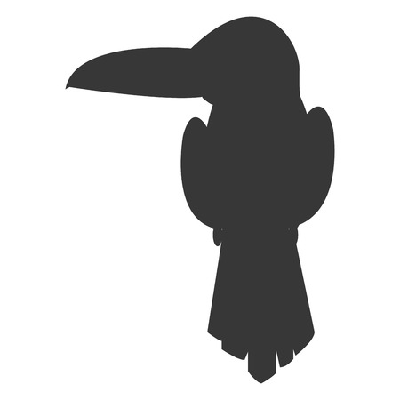 simple flat design toucan silhouette icon vector illustration animalのイラスト素材