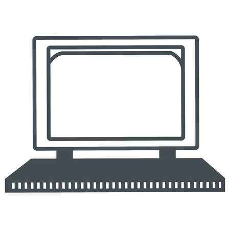 simple flat design grey computer icon vector illustrationのイラスト素材