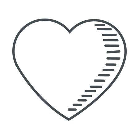 simple flat design cute heart icon vector illustrationのイラスト素材