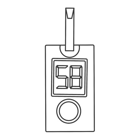 simple flat design glucometer with strip icon vector illustrationのイラスト素材