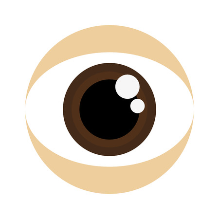 simple flat design brown eye icon vector illustrationのイラスト素材
