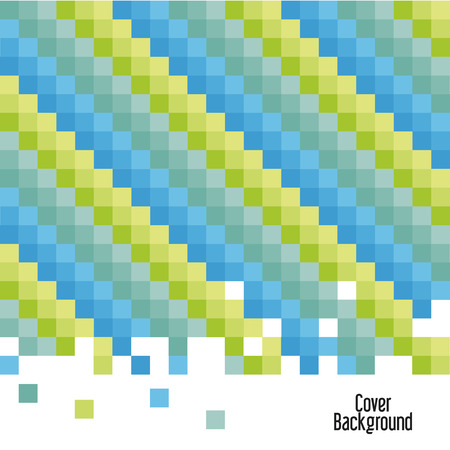 Cover background concept represented by pixel icon with space for text. Colorful and flat illustration.のイラスト素材