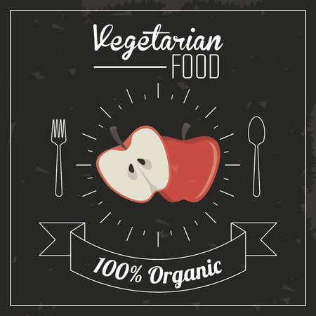Menu and Food concept represented by apple icon. Colorful and Retro illustrationのイラスト素材