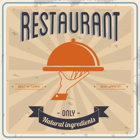 Menu and Food concept represented by plate icon over striped background. Colorful and Retro illustrationのイラスト素材