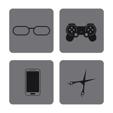 Hipster Style concept represented by icon set. Isolated and flat illustration. Grey frames.のイラスト素材