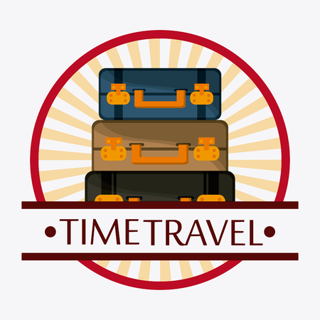 Time to travel concept represented by baggage icon. Colorful and flat Illustrationのイラスト素材