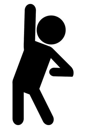 simple flat design person stretching pictogram icon vector illustrationのイラスト素材
