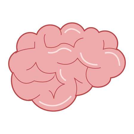 simple flat design human brain icon vector illustrationのイラスト素材