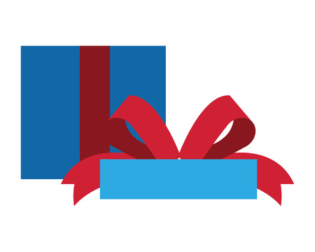 simple flat design open gift box with bow icon vector illustrationのイラスト素材