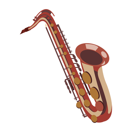 flat design detailed saxophone icon vector illustrationのイラスト素材