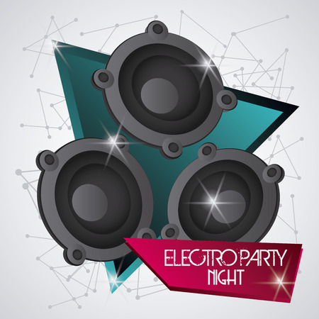 Electro and Dance Party represented by speaker icon. Colorfull and Flat illustrationのイラスト素材