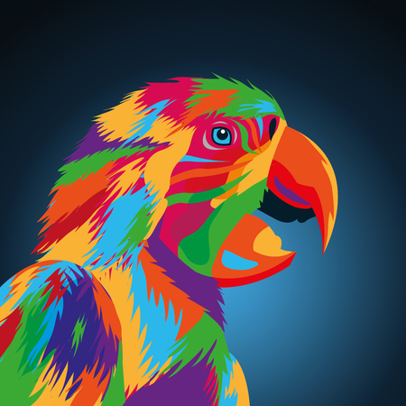 Animal and art concept represented by parrot bird icon. Colorfull and flat illustration.のイラスト素材