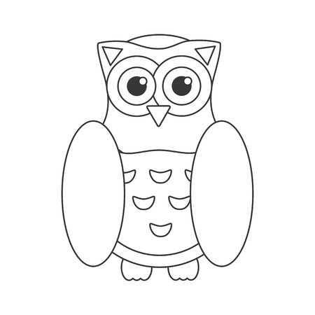 Owl bird flat icon, wisdom symbol isolated vector illustrationのイラスト素材