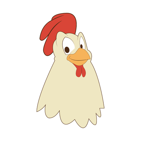 flat design hen cartoon icon vector illustrationのイラスト素材