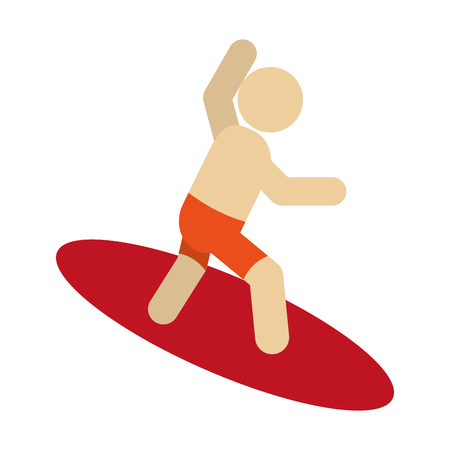simple flat design surfing pictogram icon vector illustrationのイラスト素材