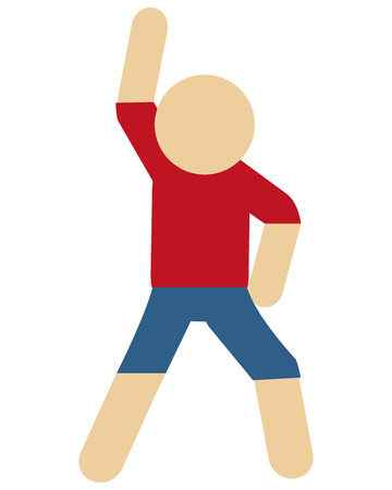 simple flat design person stretching pictogram icon vector illustrationのイラスト素材