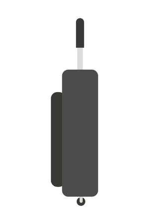 flat design suitcase with handle and wheels icon vector illustrationのイラスト素材