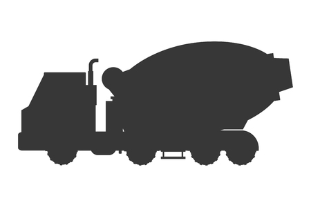 flat design concrete mixer truck icon vector illustrationのイラスト素材
