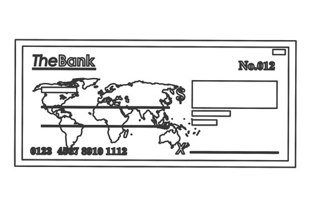 flat design bank check icon vector illustration line designのイラスト素材