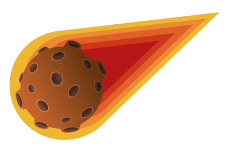 flat design comet or asteroid icon vector illustrationのイラスト素材