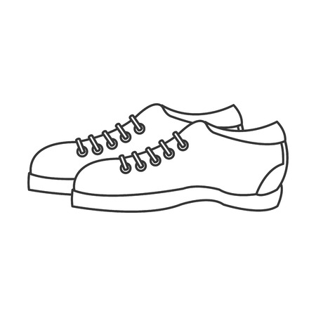 flat design pair of sneakers icon vector illustrationのイラスト素材