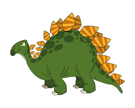 cute cartoon dinosaur comic isolated vector illustrationのイラスト素材