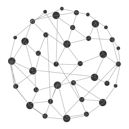 flat design earth globe connection lines icon vector illustrationのイラスト素材