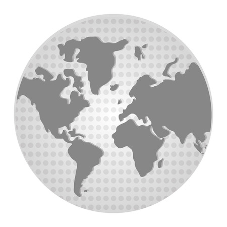 flat design geometric texture earth globe icon vector illustrationのイラスト素材