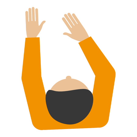 flat design man sitting topview icon vector illustrationのイラスト素材