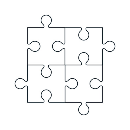 flat design square in for puzzle pieces icon vector illustrationのイラスト素材