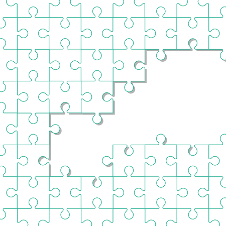 flat design puzzle pieces icon vector illustrationのイラスト素材